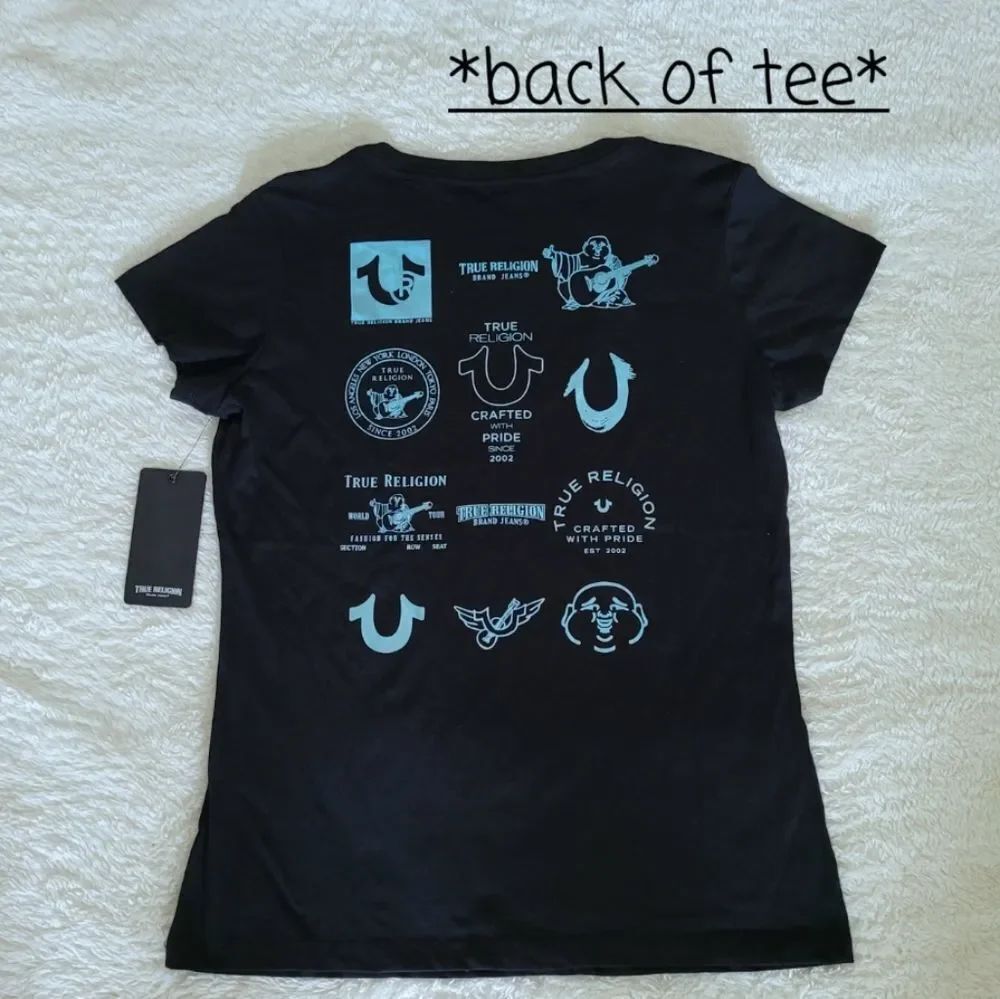 True Religion🙏 Logo Icons Slim Fit V-Neck Tee👕 - NWT